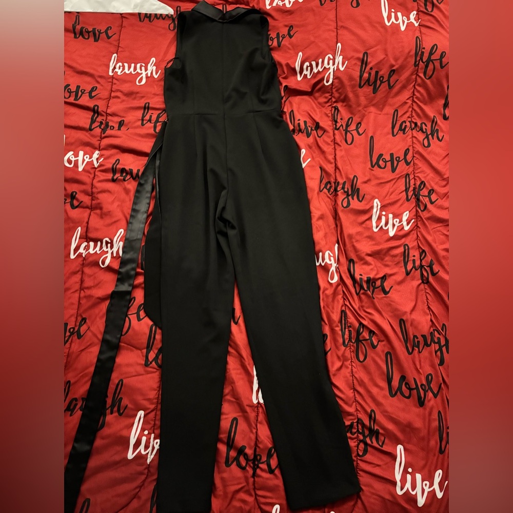 Adrianna Papell Black Halter Jumpsuit